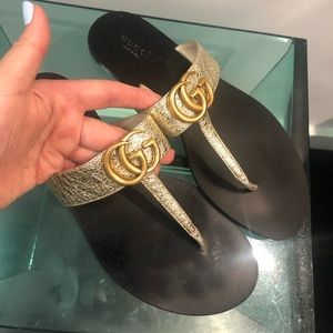 Gucci Gold Marmont Sandal